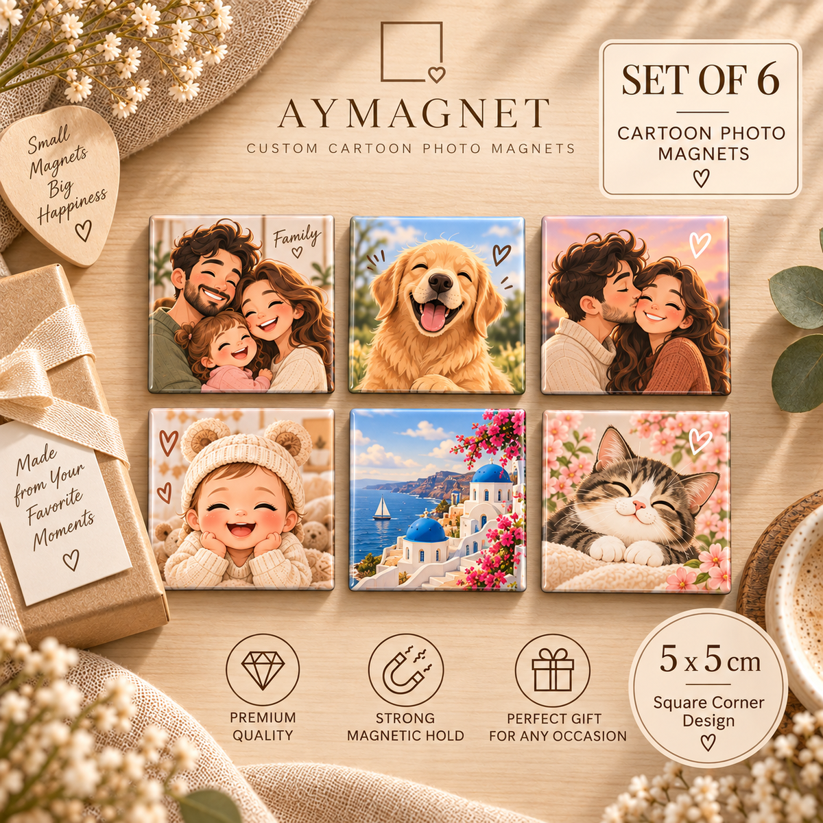 AI Custom Fridge magnet – 5 × 5 cm