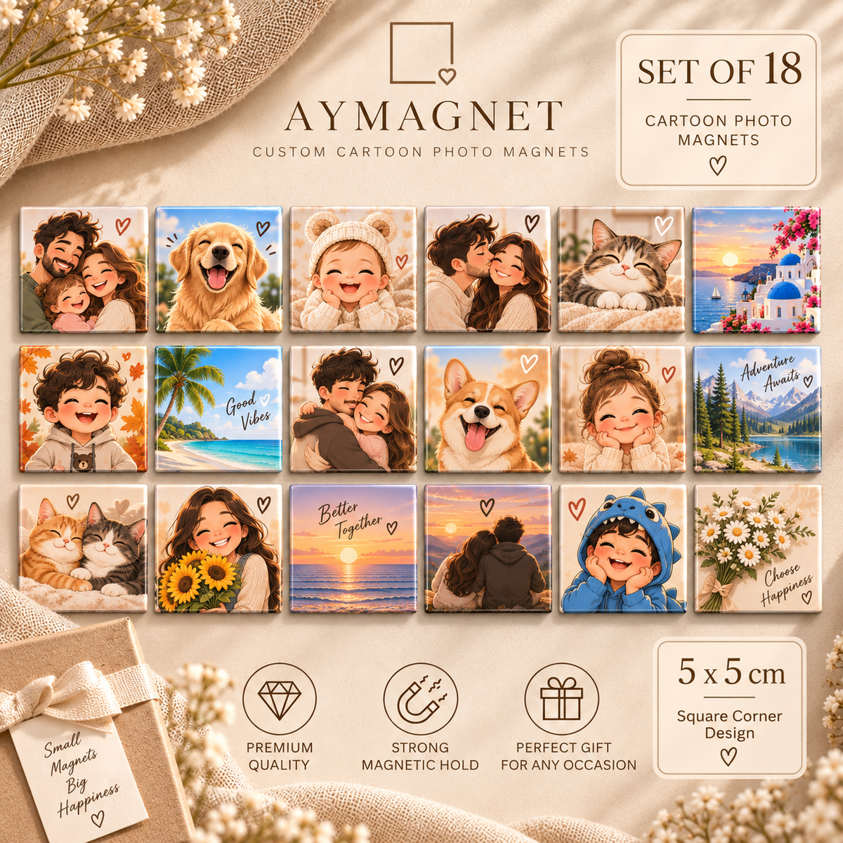 AI Custom Fridge magnet – 5 × 5 cm