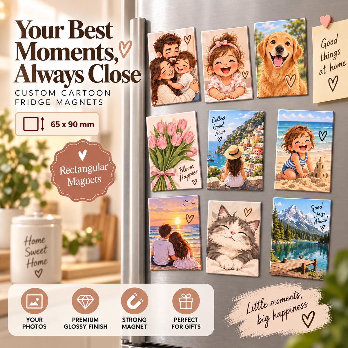 Custom AI Fridge magnet – 6.5 × 9 cm