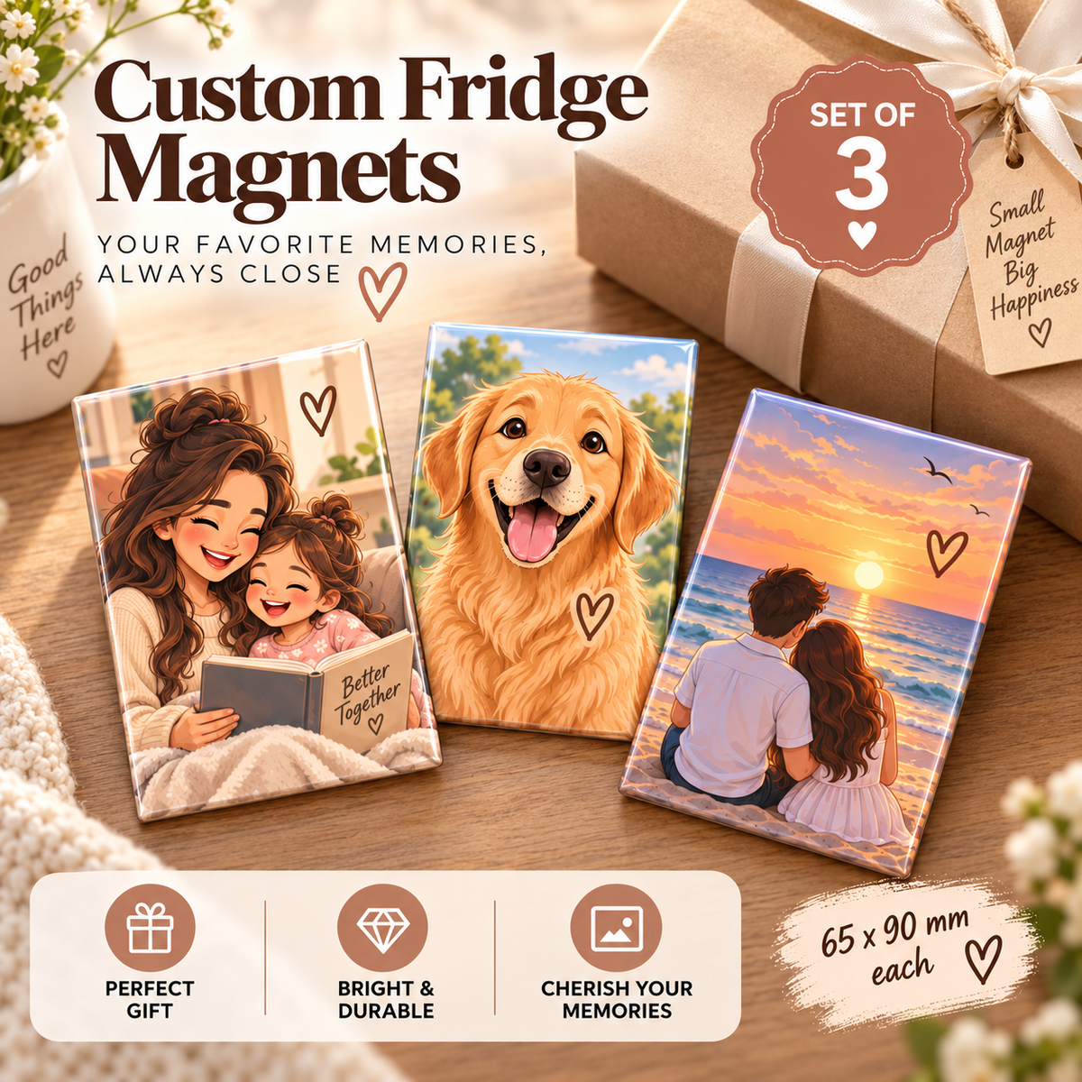 Custom AI Fridge magnet – 6.5 × 9 cm