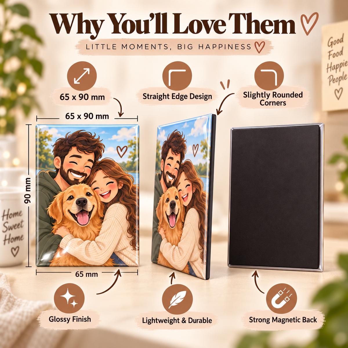 Custom AI Fridge magnet – 6.5 × 9 cm