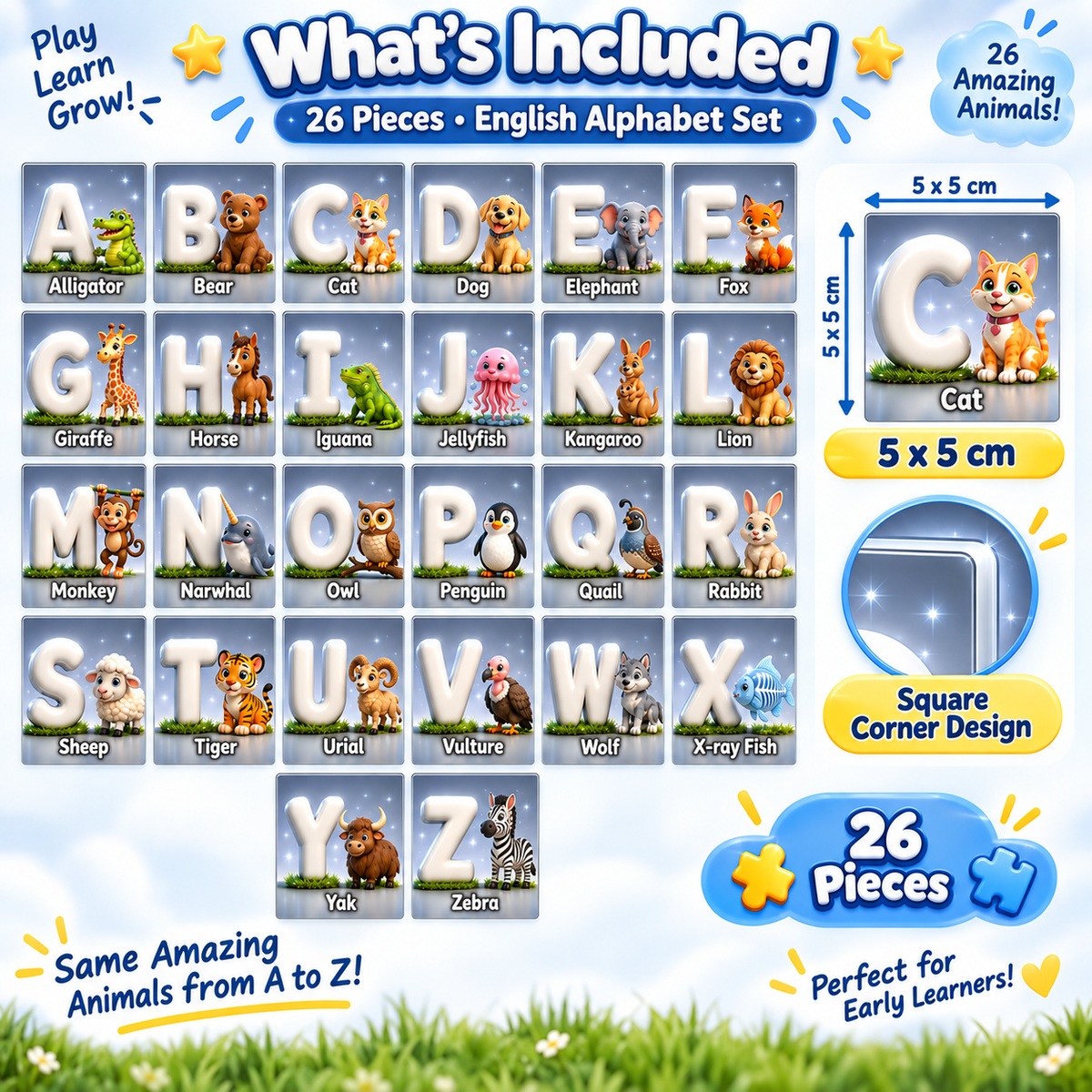 Fridge A B C Alphabet Magnet – 5 x 5 cm
