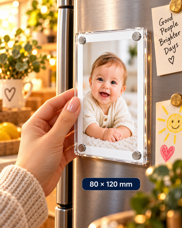 Personalized Acrylic Photo Magnet – 3 Sizes, Classic or AI Style