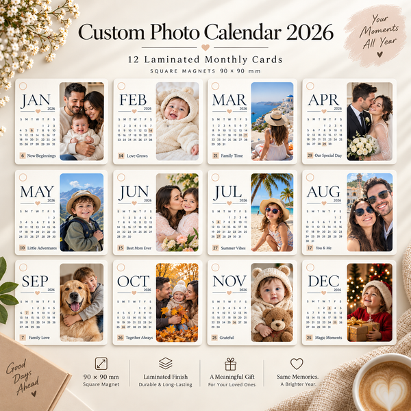 Custom Photo Calendar Magnets (Set of 12)